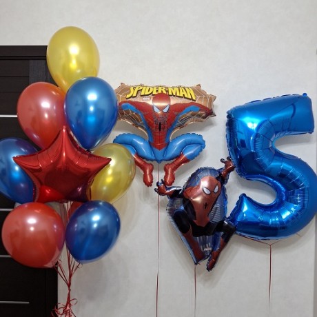 Комплект шаров на 5 лет "Человек Паук"